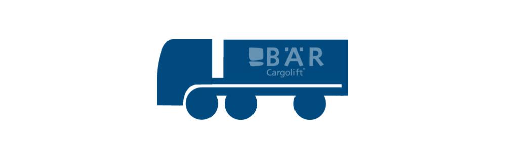 Blaues Piktogramm zeigt City-Sattel von der Seite mit Bär Cargolift Logo
